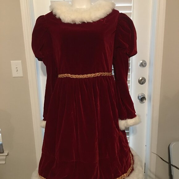 Victorian Style Christmas Dress 38 Bust 33 Waist - Picture 1 of 4